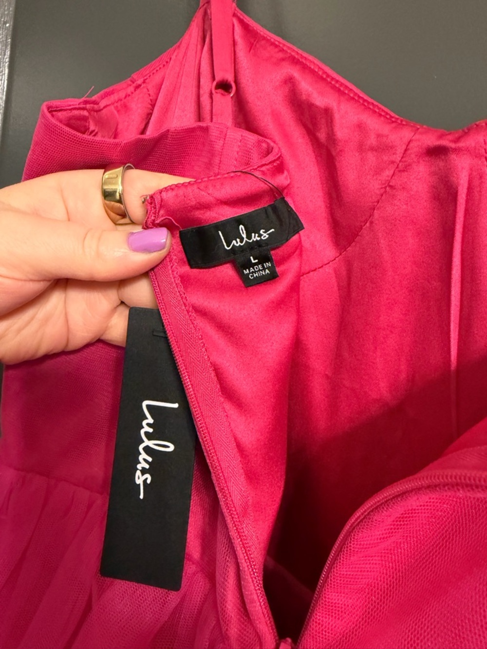 Lulus Hot Pink Tiered Tulle Corset Dress - Picture 6 of 6